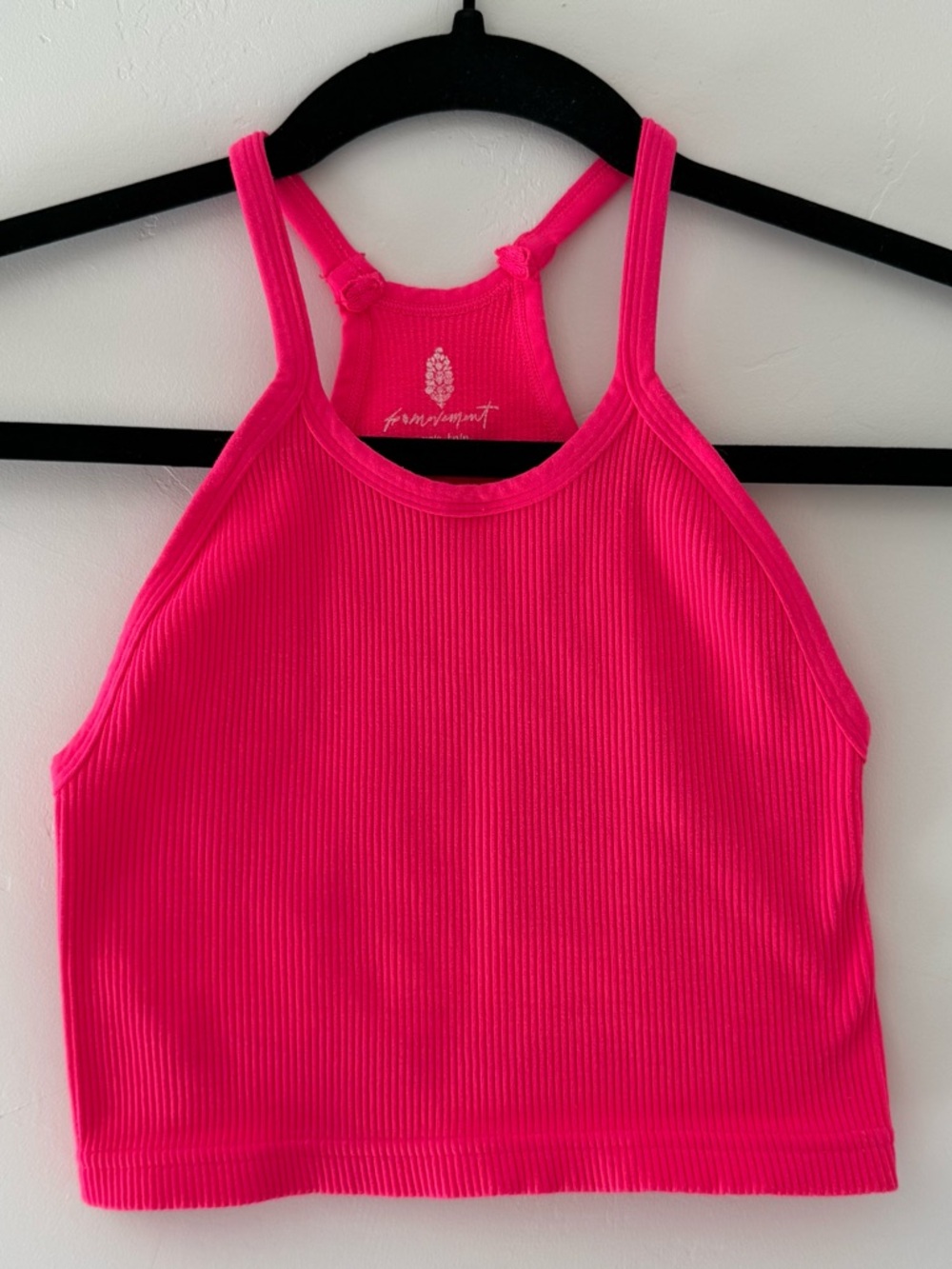 Free People Hot Pink Ribbed Tank Top Size XS/S